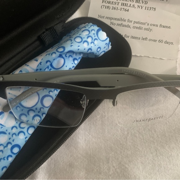 JHANE BARNES mens prescription glasses Grey pvc incl case brand NWT classy trend - Picture 2 of 6